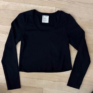 Fordays.com Classic Black Long Sleeve Cropped Tee